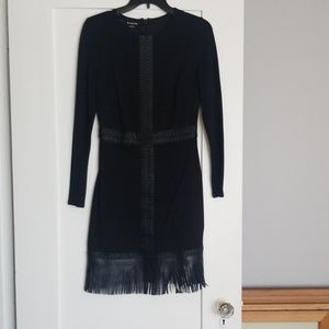 Black long sleev, short evening dress